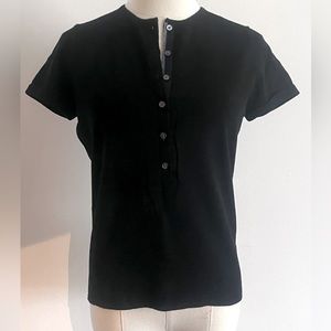 JCrew Black Henley Sweater M